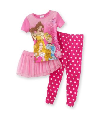 Disney Princess&Reg; Girls' 2T-4T Pink Polka-Dot Tutu Pajama Set