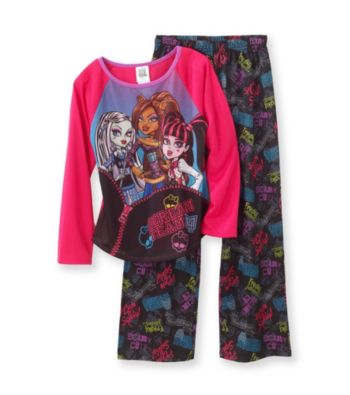 Monster High® Girls' 6-16 Pink/Black Scream Team Pajama Set