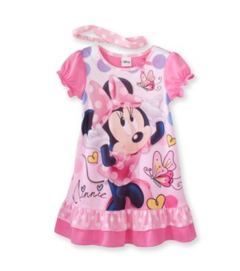 Mickey Mouse® Girls' 2T-4T Pink Minnie Polka-Dot Sleep Gown