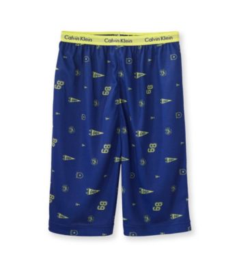Calvin Klein Boys' 5-16 Blue Varsity Print Pajama Shorts