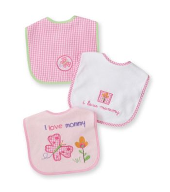 Cuddle Bear® Baby Girls' Assorted 3-pk. Gingham and Butterfly Bibs
