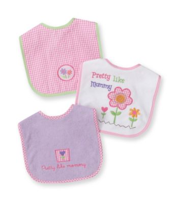 Cuddle Bear® Baby Girls' Assorted 3-pk. Gingham and Flowers Bibs