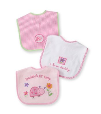 Cuddle Bear® Baby Girls' Assorted 3-pk. Gingham and Lady Bugs Bibs