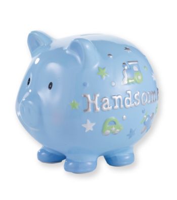 Cuddle Bear® Baby Boys' Blue Handsome Piggy Bank