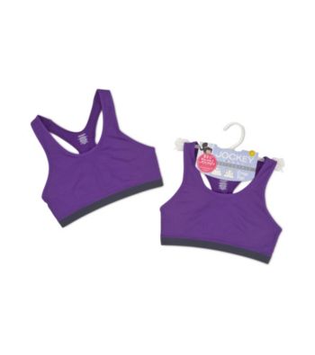 Jockey® Girls' Purple/Charcoal Racer Back Crop Top