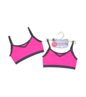 Jockey® Girls' Pink/Charcoal 2-way Crop Top Bra