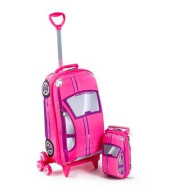 MaxToy Fiat Pink 500 3D Roller BackPack Set