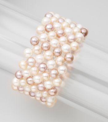 Genuine Freshwater Pearl Stretch Weave Bracelet