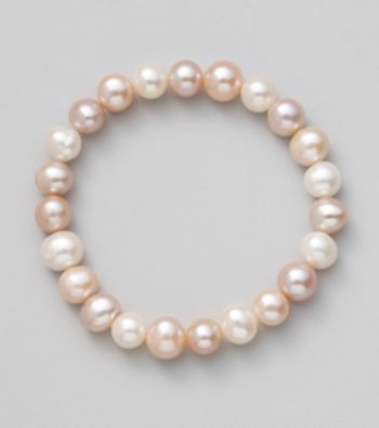 Genuine Freshwater Pearl with Rose Quartz Beads Stretch Bracelet