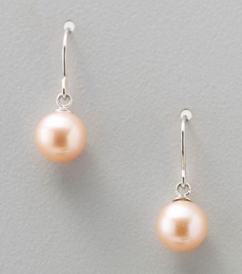 Genuine Natural Pink Pearl Earrings