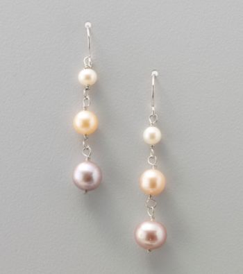 Genuine Freshwater Pearl Linked Drop Earrings
