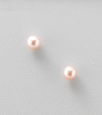 Genuine Natural Pink Freshwater Pearl Stud Earrings