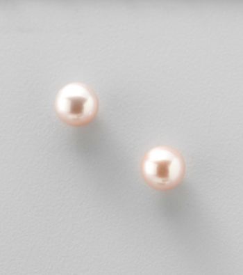 Genuine Natural Pink Freshwater Pearl Stud Earrings