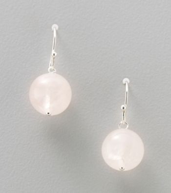 Genuine Rose Quartz Bead Earrings