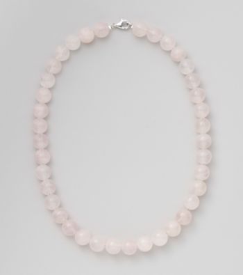 Genuine Rose Quartz Bead Necklace