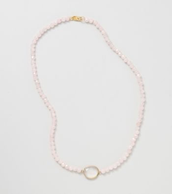 Genuine Rose Quartz Bead Necklace