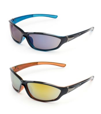 Paradise Collection® Men's Black Oval Sport Wrap Sunglasses