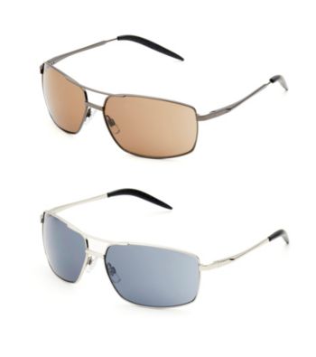 Paradise Collection® Men's Dark Gray Medium Pilot Sunglasses