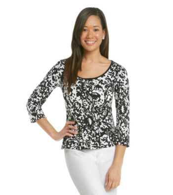MSK® Scoopneck Printed Seamed Top