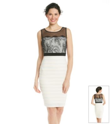 Jax Banded Jersey Dress With Lace