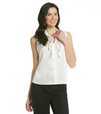 Anne Klein® Sleevless Tie Neck Blouse