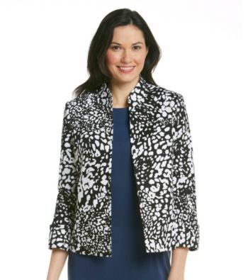 Evan-Picone® Stand Collar Printed Jacket