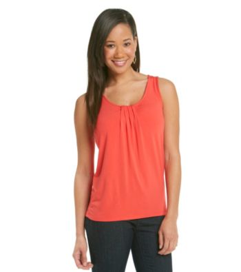 Relativity® Career Pleatneck Solid Tank Top