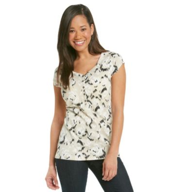 Relativity® Printed Short Sleeve Henley