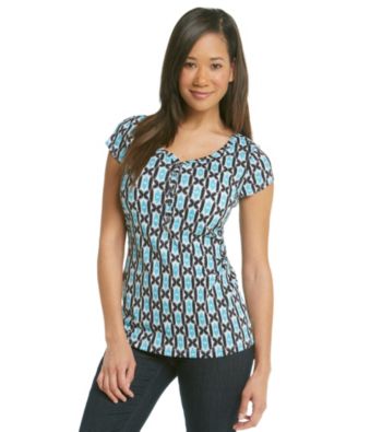 Relativity® Printed Short Sleeve Henley