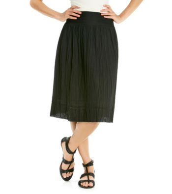 Studio West Stretch Waistband Solid Color Short Tuck Waist Skirt