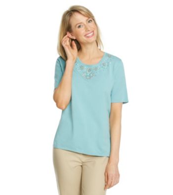 Alfred Dunner® Short Sleeve Scoopneck Sweater