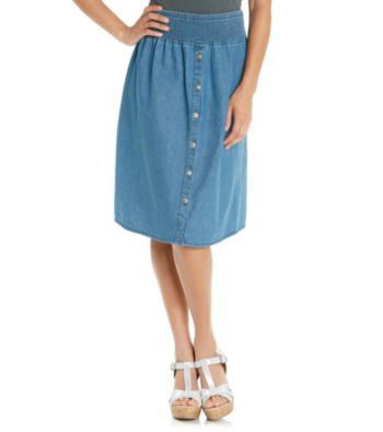 Studio West Stretch Waistband Short Denim Skirt