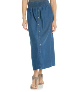 Studio West Stretch Waistband Long Denim Skirt