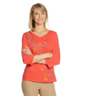 Breckenridge® V-Neck Embellished Tee