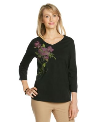 Breckenridge® V-Neck Embellished Tee