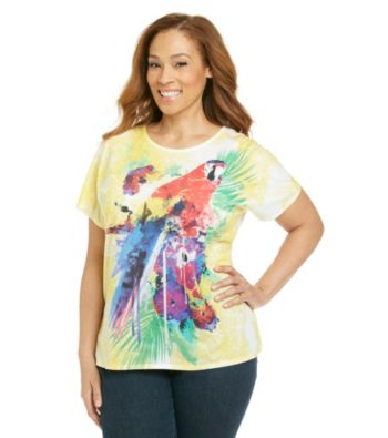 Breckenridge® Plus Size Short Sleeve Sublimation Print Tee