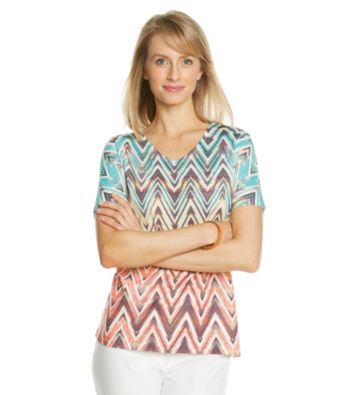 Breckenridge® Short Sleeve Chevron Print Tee