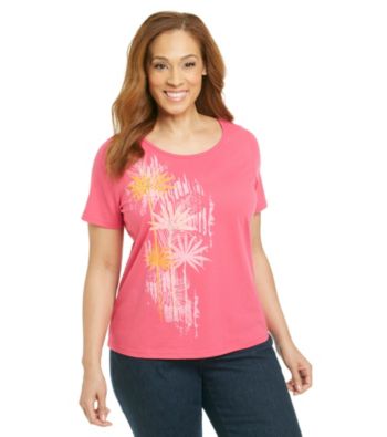 Breckenridge® Plus Size Short Sleeve Embellished Tee