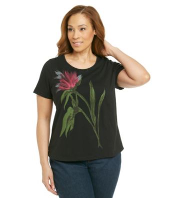 Breckenridge® Plus Size Short Sleeve Crewneck Embellished Tee