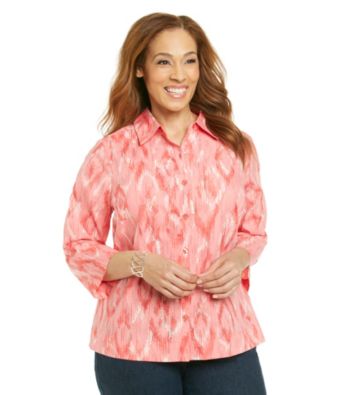 Studio Works® Plus Size Buttondown Ikat Woven Shirt