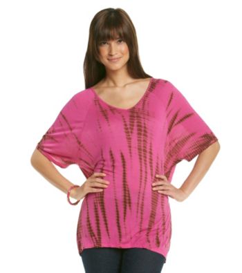 Nine West Vintage America Collection® Dolman Sleeve V-Neck Tie-Dye Tee