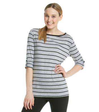 Calvin Klein Performance Pencil Stripe Boatneck Tee