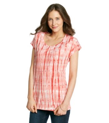 Ruff Hewn Crochet Trim Tie-Dye Side Tie Dolman Top
