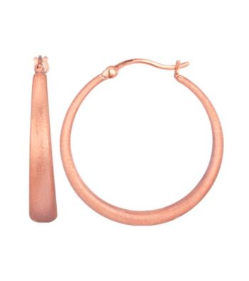 Brass Fine Silver Pltd Rosegold Flash Diamond Scratch Hoop