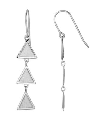 Brass Fine Silver Pltd Rhodium Pltd Drop Wire Earring
