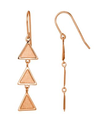 Brass Fine Silver Pltd Rosegold Pltd Ttriangle Wire Drop Earring