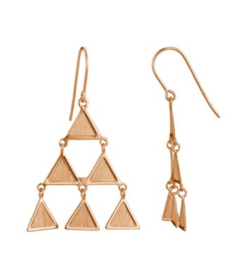 Brass Fine Silver Pltd Rosegold Pltd Triangle Wire Drop Earring