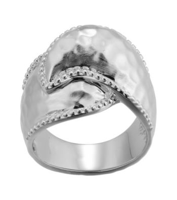 Brass Fine Silver Pltd Rhodium Pltd Ring Grinding Overlap Ring
