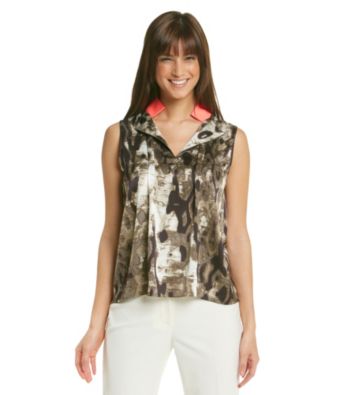 T Tahari® Printed Pop Color Neveen Blouse