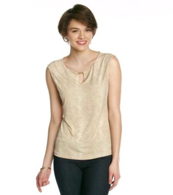 Calvin Klein Printed Extended Shoulder Top